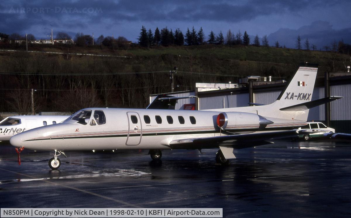 N850PM, 1981 Cessna 550 C/N 550-0210, KBFI (Seen here as XA-KMX this aircraft was replaced by a C650 also registered XA-KMX the C550 is currently registered N850PM as posted for C/N accuracy)