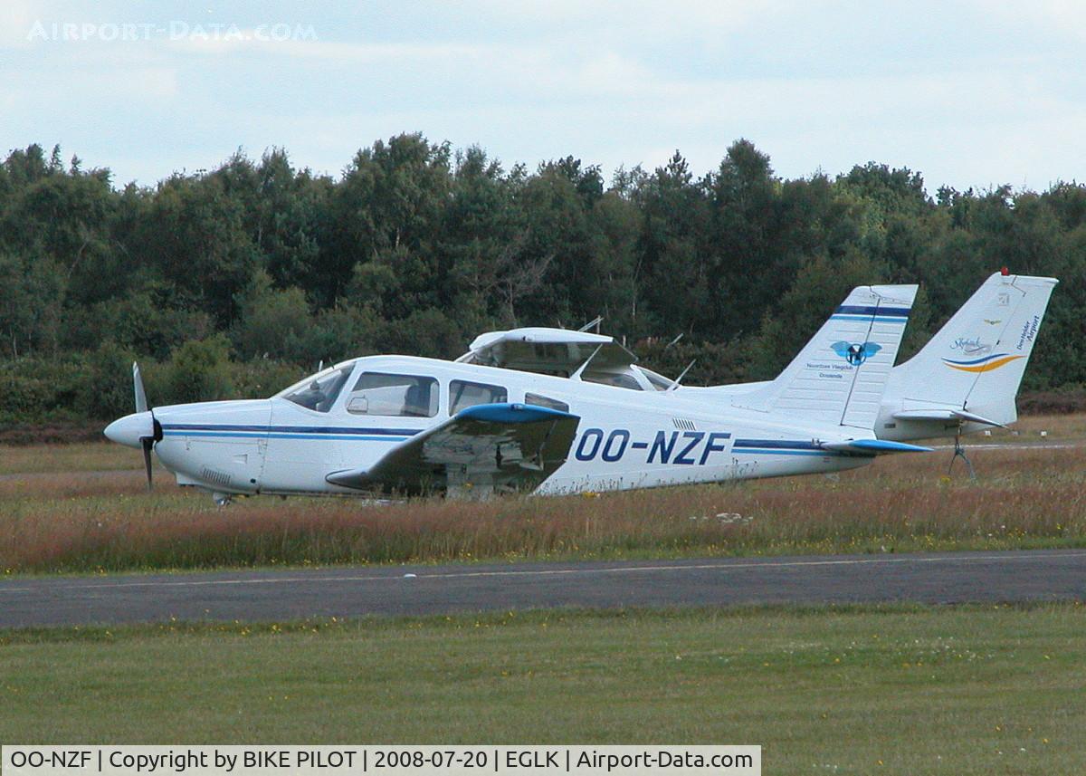 OO-NZF, 1985 Piper PA-28-181 Cherokee Archer II C/N 28-8590043, VISITING AIRCRAFT FROM BELGIUM DURING FARNBOROUGH WEEK