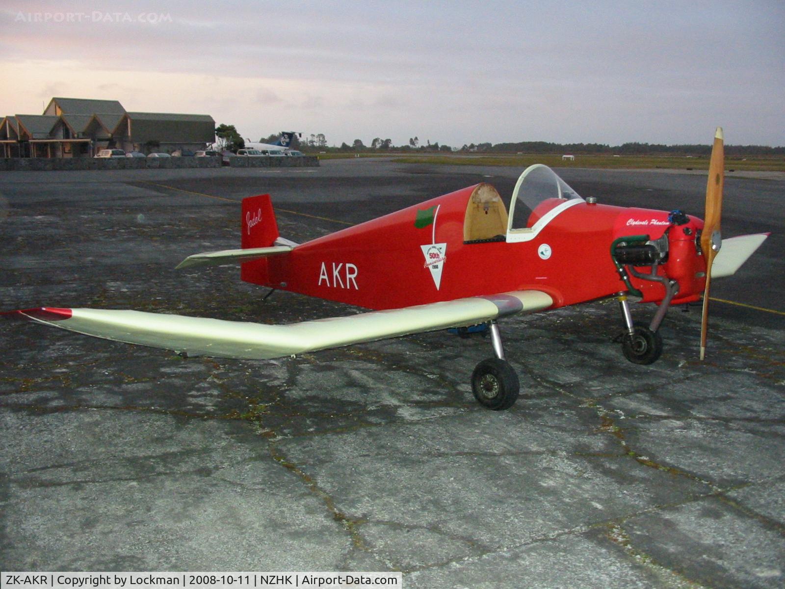 ZK-AKR, 1988 Jodel D-9UL Bebe C/N AACA/360, Just landed after it's trip from Balclutha to the new home in Hokitika