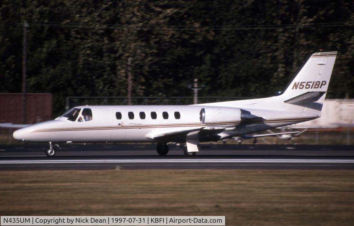 N435UM, Cessna 550 C/N 550-0424, KBFI (Seen here as N551BP and currently registered N435UM as posted)