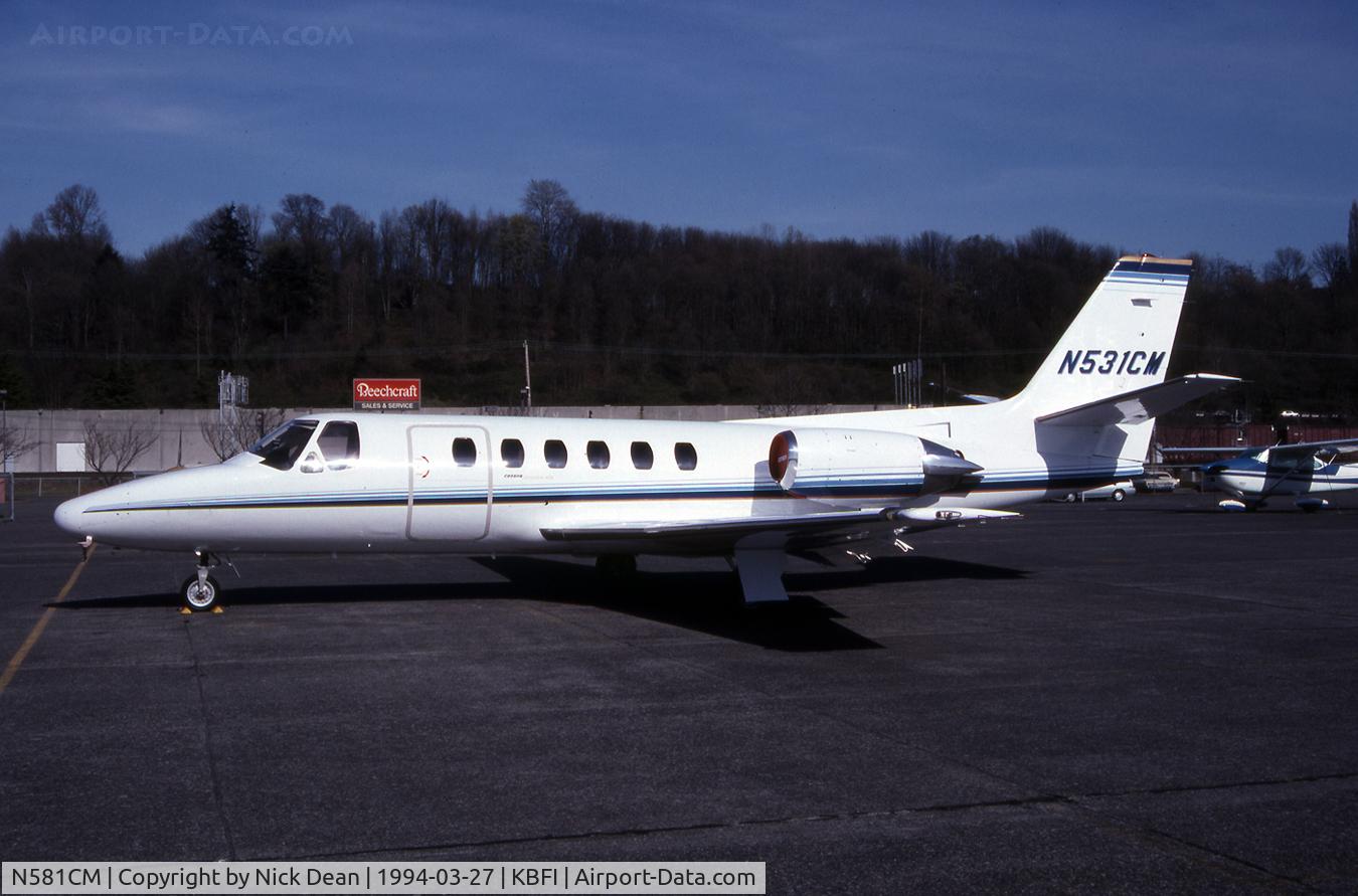 N581CM, Cessna S550 Citation IIS C/N S550-0033, KBFI (Seen here 14 years ago registered N531CM this aircraft is now registered N581CM as posted)