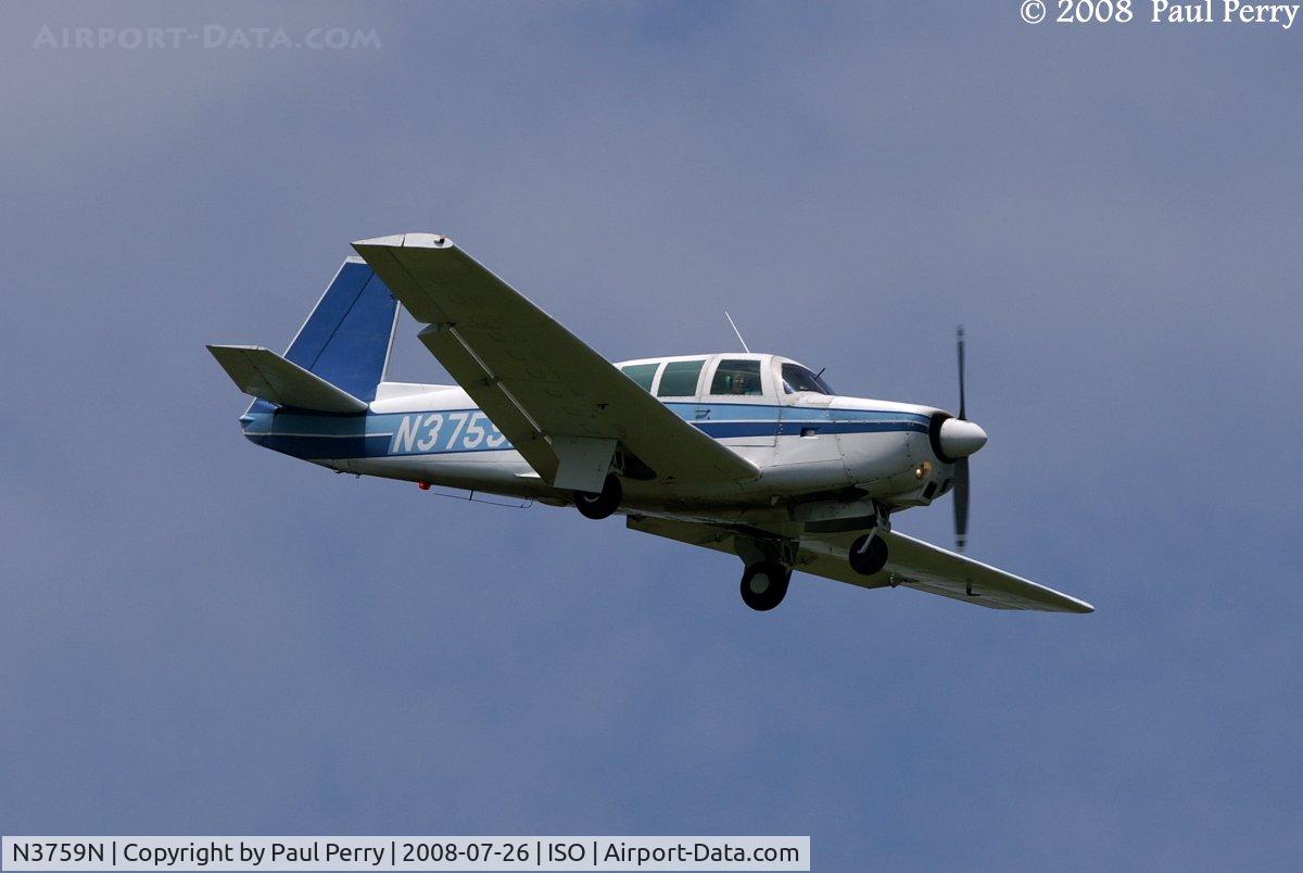 N3759N, 1968 Mooney M-20G Statesman C/N 680055, Inbound for a landing