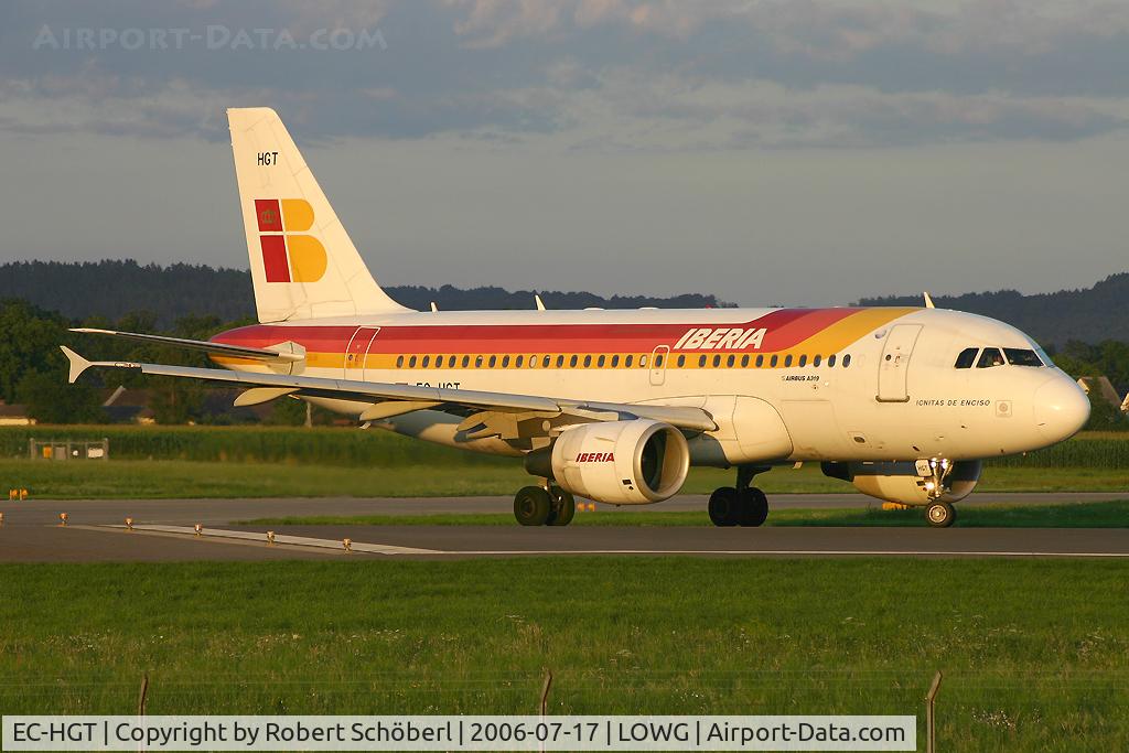 EC-HGT, 2000 Airbus A319-111 C/N 1247, Flight to GRZ/LOWG