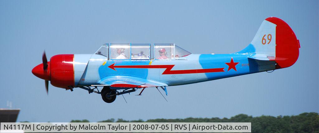 N4117M, 1992 Yakovlev Yak-52 C/N 9211610, Yak-52 N4117M takes part in the 50th Aniversary celebration of Tulsa's Riverside Airport
