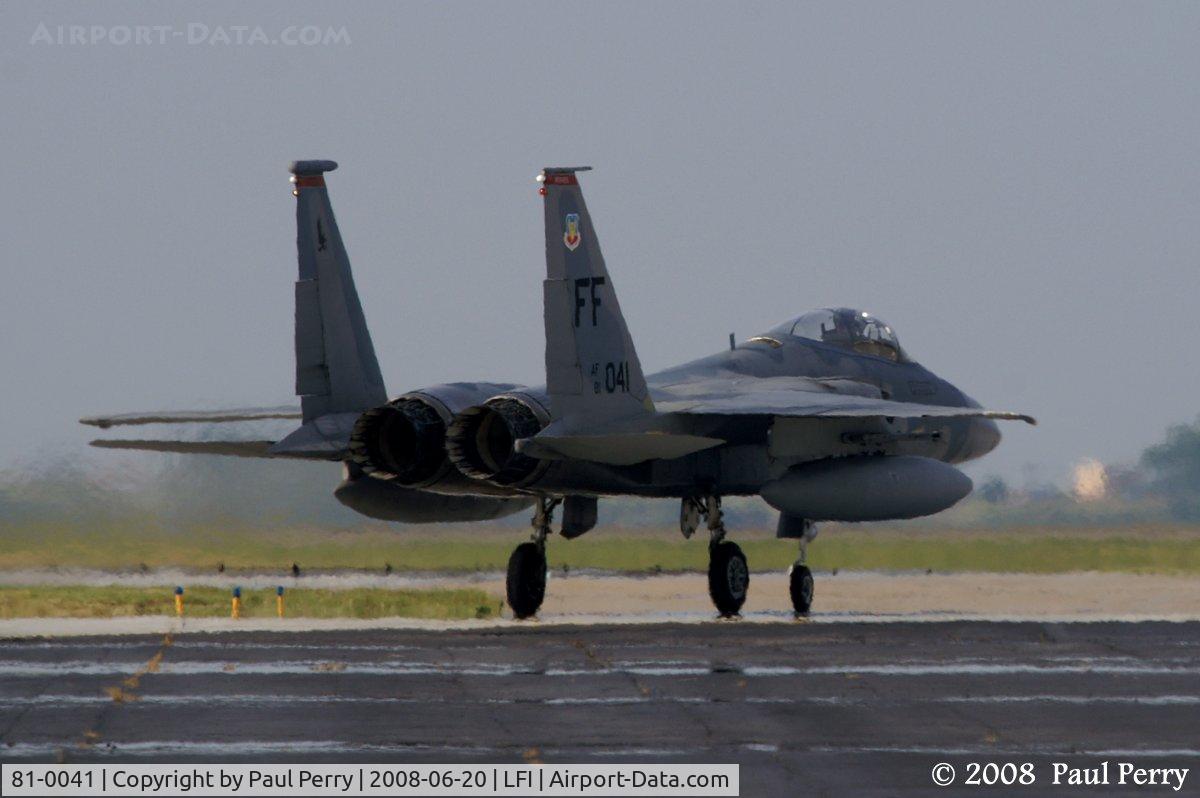 81-0041, 1981 McDonnell Douglas F-15C Eagle C/N 0789/C224, Back to the parking ramp after the four ship demo