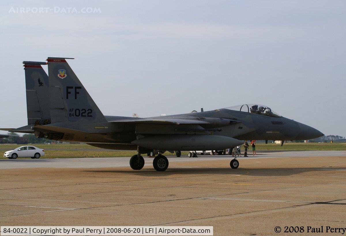 84-0022, 1984 McDonnell Douglas F-15C Eagle C/N 0932/C325, Rolling by the afternoon crowd