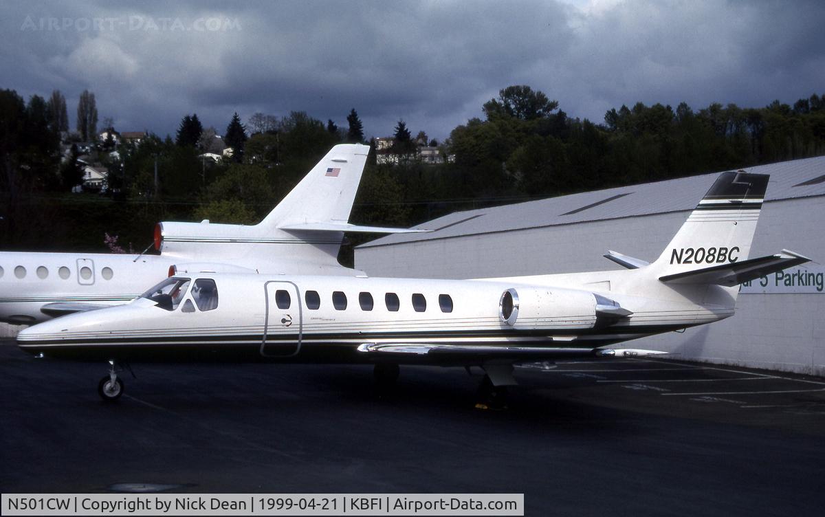 N501CW, 1990 Cessna 560 C/N 560-0050, KBFI (Seen here as N208BC and currently registered N501CW as posted)