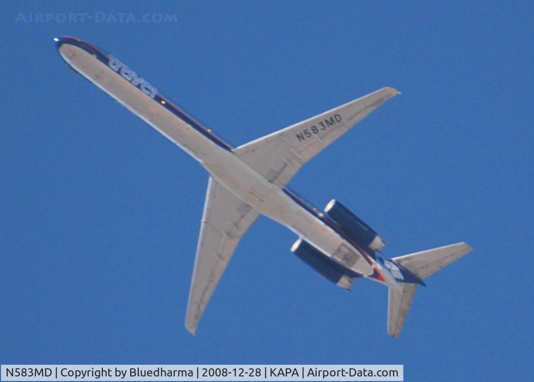N583MD, 1988 McDonnell Douglas MD-83 (DC-9-83) C/N 49659, Aeromexico Travel Flying South over KAPA.