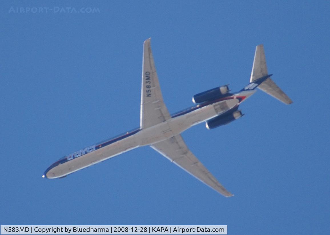 N583MD, 1988 McDonnell Douglas MD-83 (DC-9-83) C/N 49659, Aeromexico Travel Flying South over KAPA.