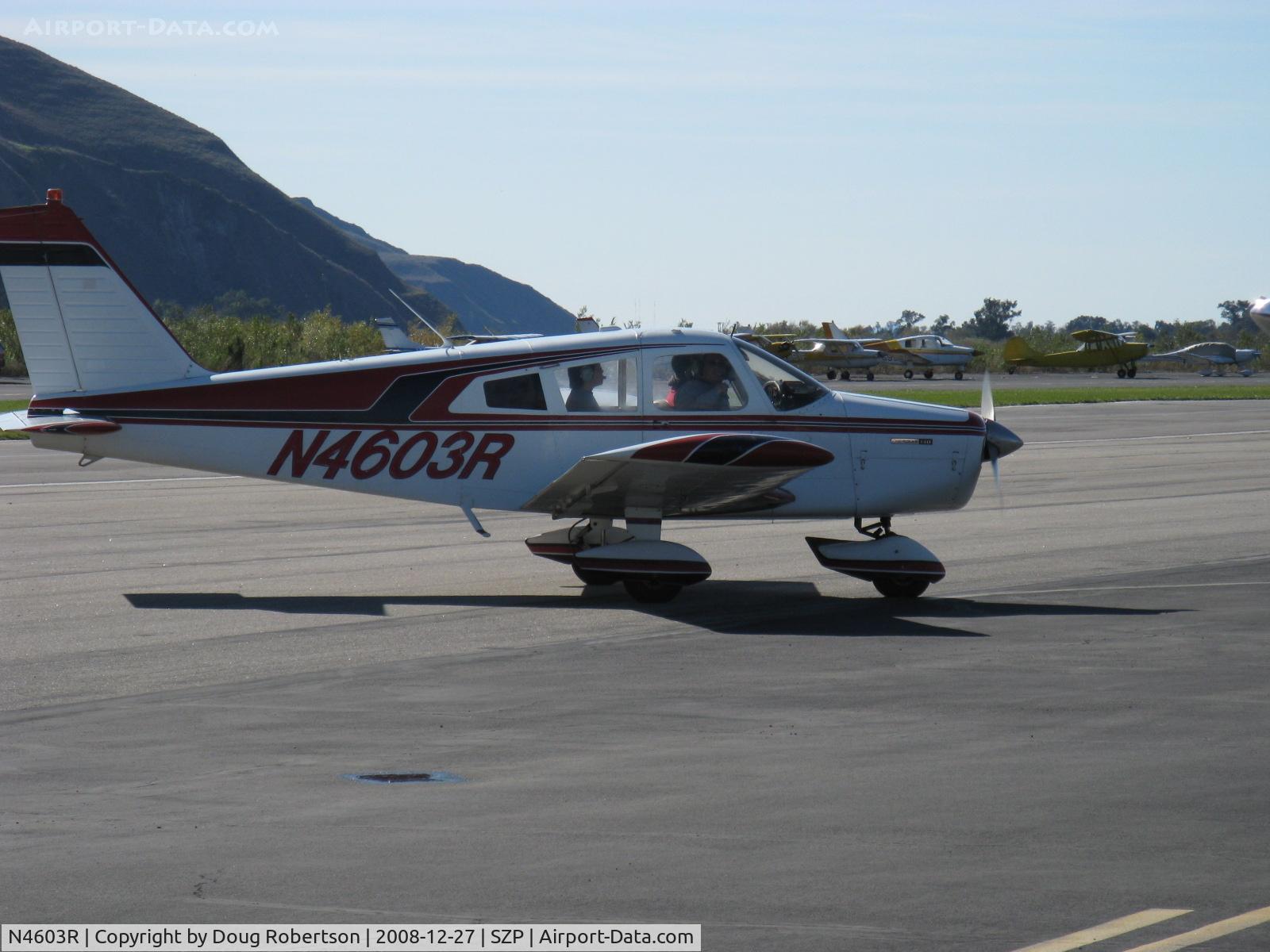 N4603R, 1965 Piper PA-28-140 Cherokee C/N 28-21351, 1965 Piper PA-28-140 CHEROKEE, Lycoming 0-320-E2A 150 Hp, taxi off the active