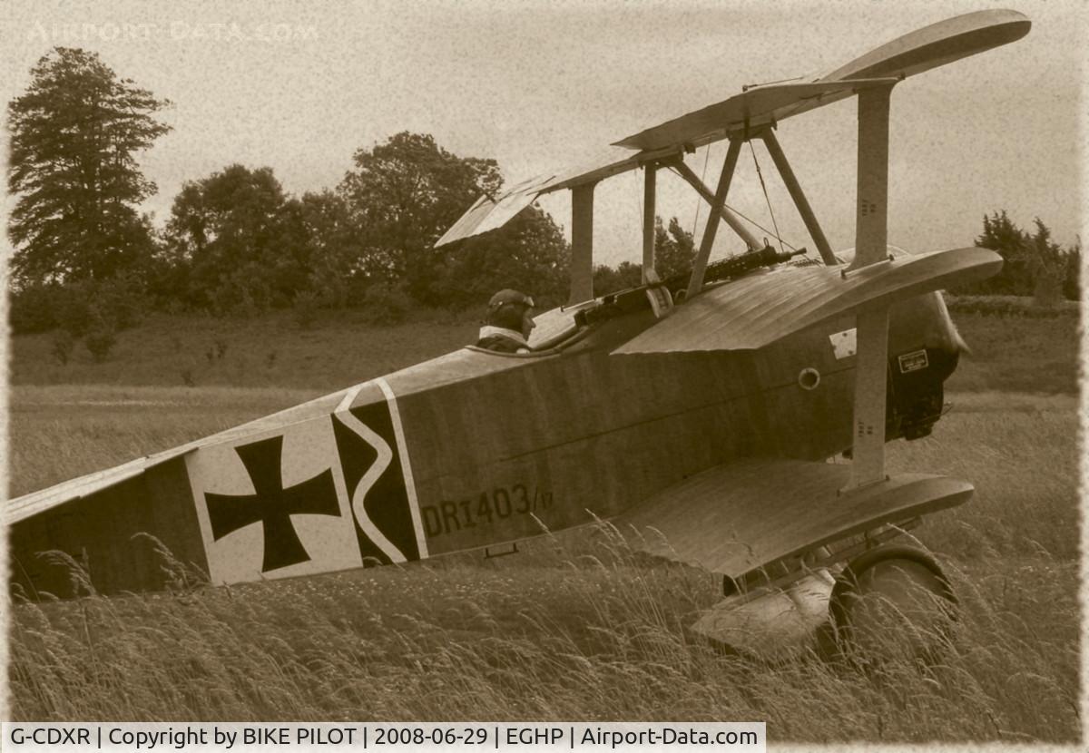 G-CDXR, 2006 Fokker Dr.1 Triplane Replica C/N PFA 238-14043, RESIDENT TRI-PLANE