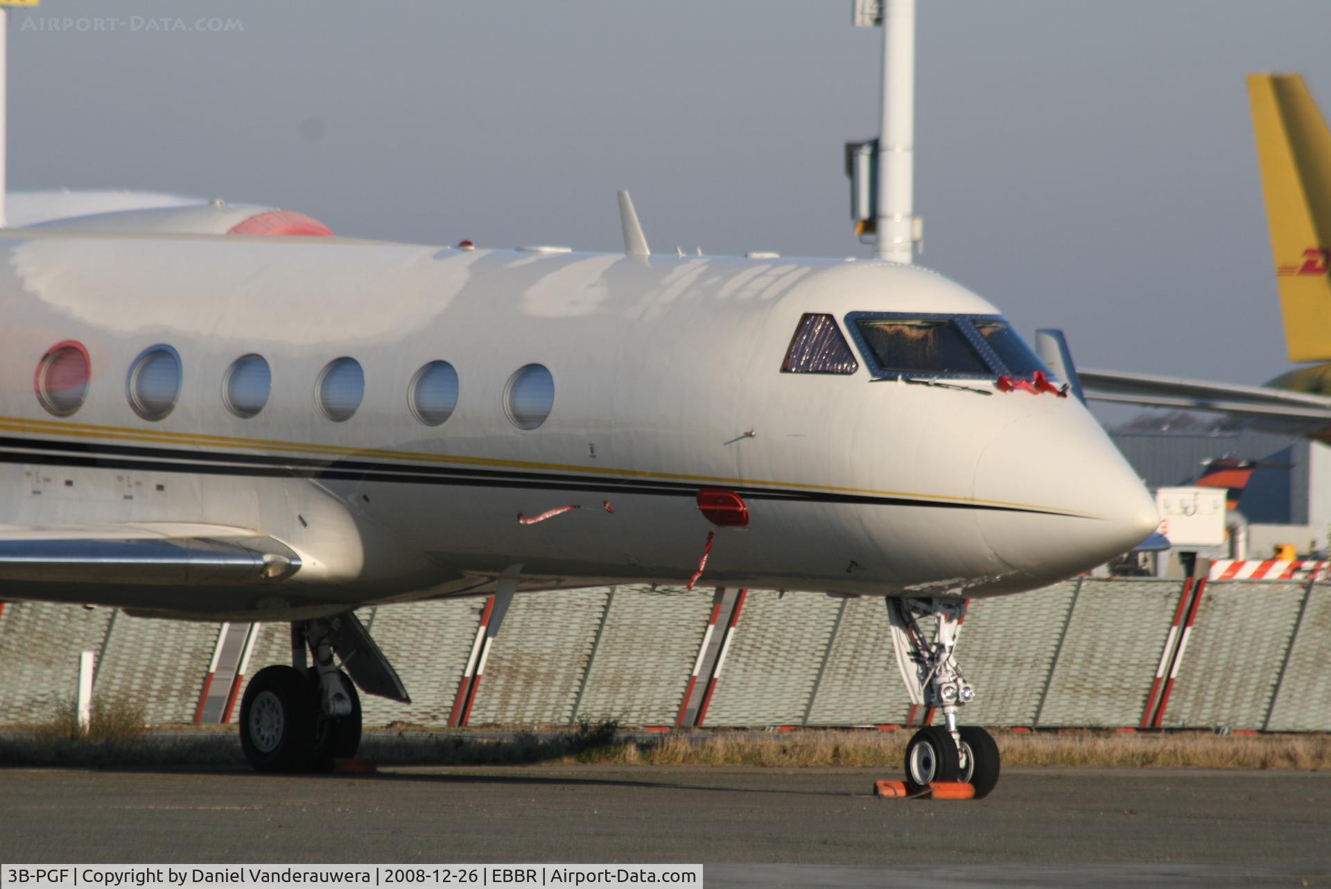 3B-PGF, 1988 Gulfstream Aerospace Gulfstream IV C/N 1046, parked on General Aviation apron (Abelag)