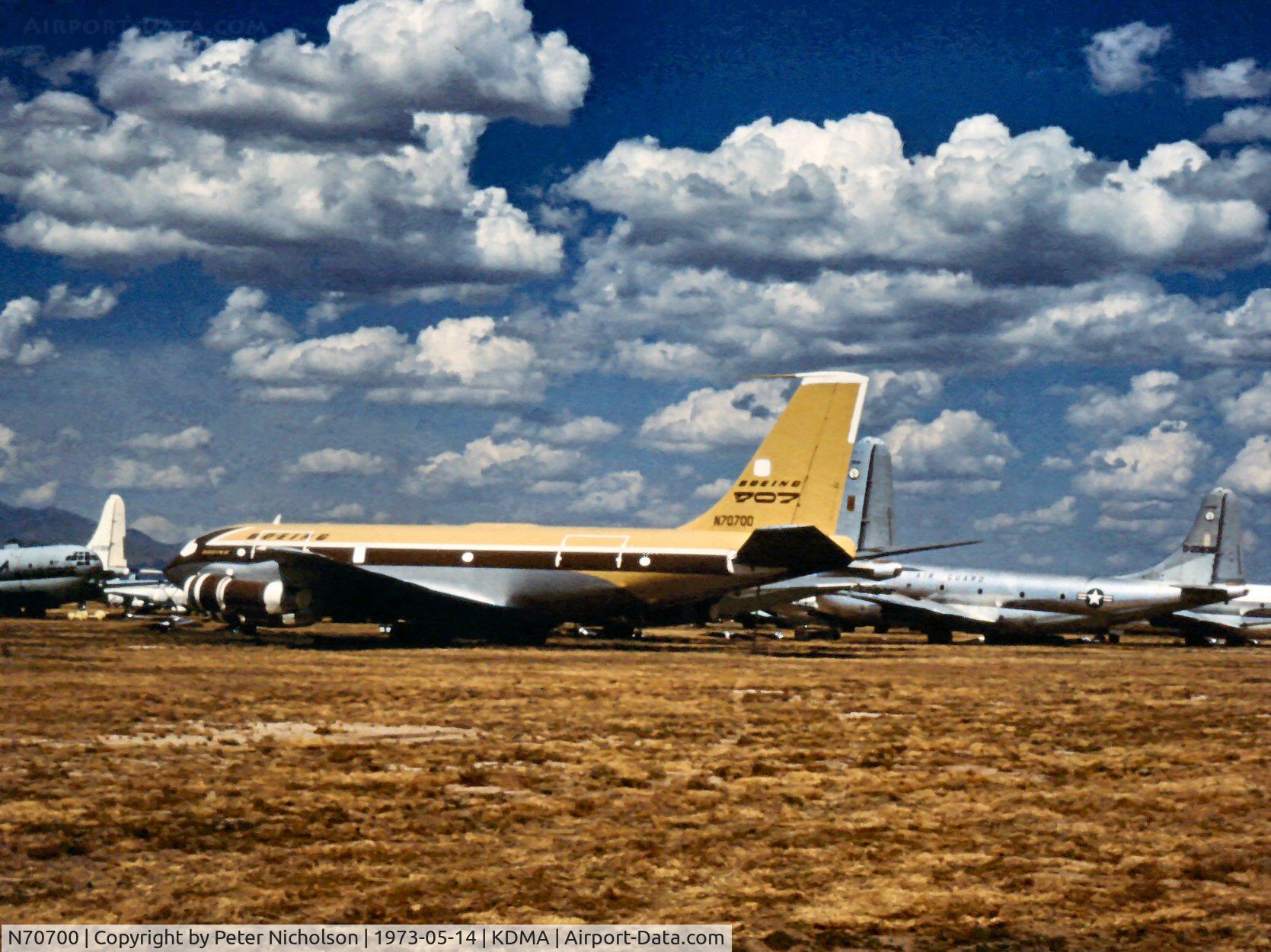 N70700, 1954 Boeing 367-80 C/N 17158, Dash 80, Boeing 707 prototype, in storage amongst C-97G Stratofreighters at what was then known as MASDC where it retired in 1969..