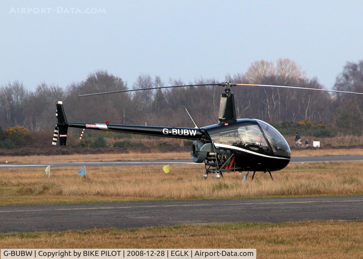 G-BUBW, 1992 Robinson R22 Beta C/N 2048, SITTING IN THE VISITING A/C PARK