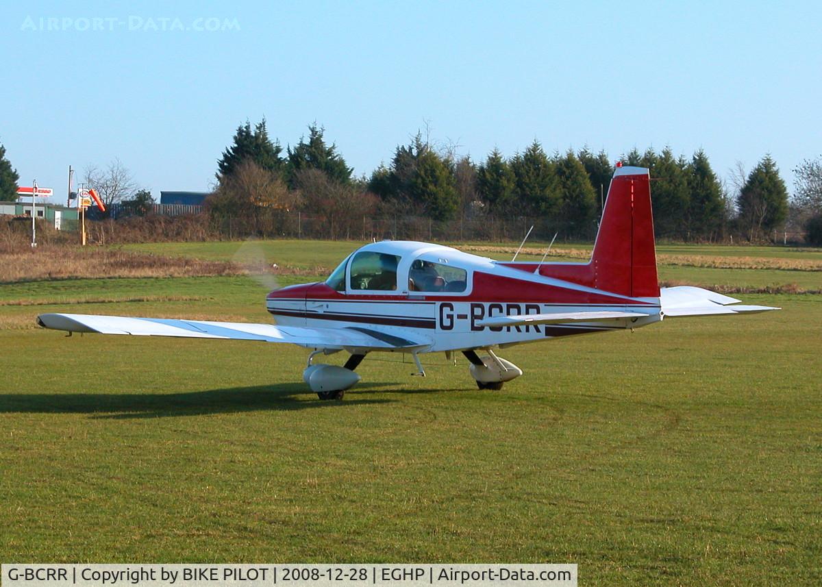 G-BCRR, 1974 Grumman American AA-5B Tiger C/N AA5B-0006, TAXYING OUT TO DEPART RUNWAY 03
