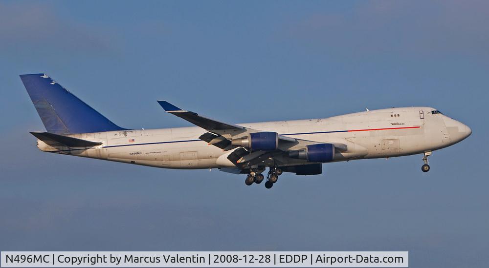 N496MC, 1999 Boeing 747-47UF C/N 29257, Landing in Leipzig