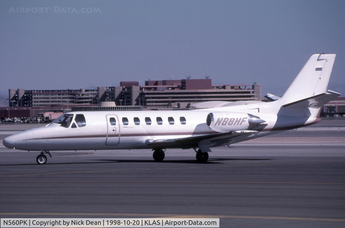 N560PK, 1991 Cessna 560 C/N 560-0133, KLAS (Seen here registered N88HF this airframe is now registered N560PK as posted for C/N type accuracy)