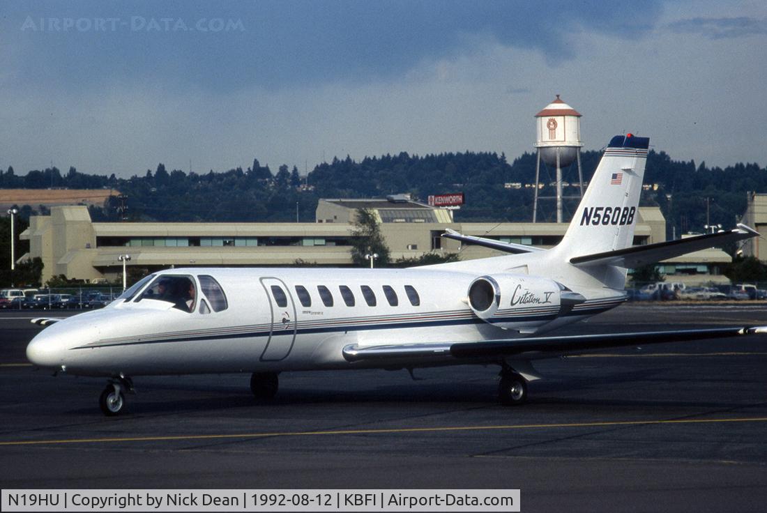 N19HU, 1991 Cessna 560 Citation V C/N 560-0135, KBFI (Seen here 16 years ago as N560BB this airframe is now registered N19HU as posted)