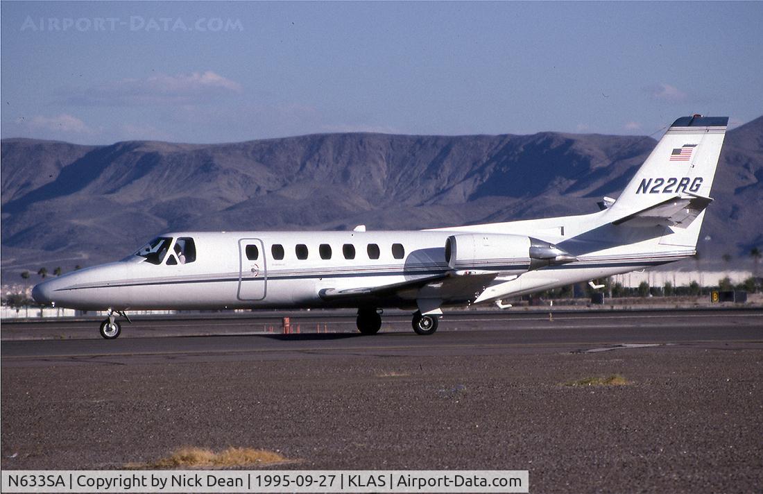 N633SA, 1993 Cessna 560 C/N 560-0235, KLAS (Seen here as N22RG this aircraft is currently registered N633SA as posted)