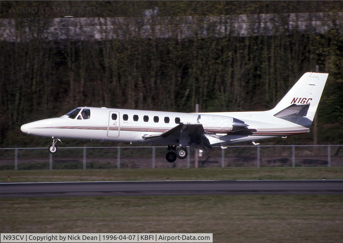 N93CV, 1993 Cessna 560 C/N 560-0239, KBFI (Seen here as N1GC and currently registered N93CV as posted)