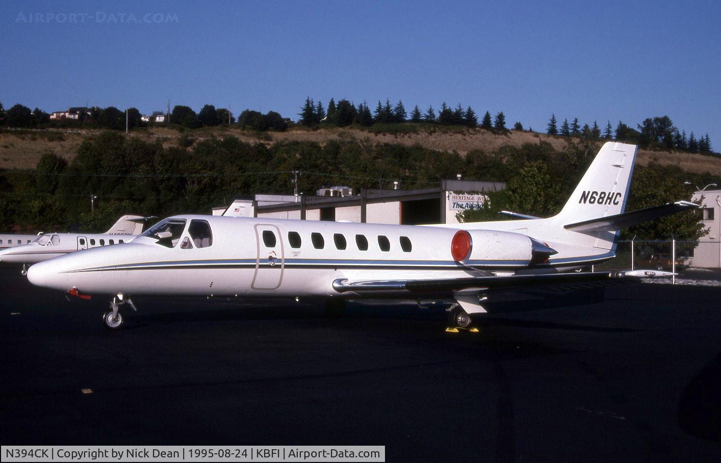 N394CK, 1994 Cessna 560 C/N 560-0270, KBFI (Seen here as N68HC and currently registered N394CK as posted)