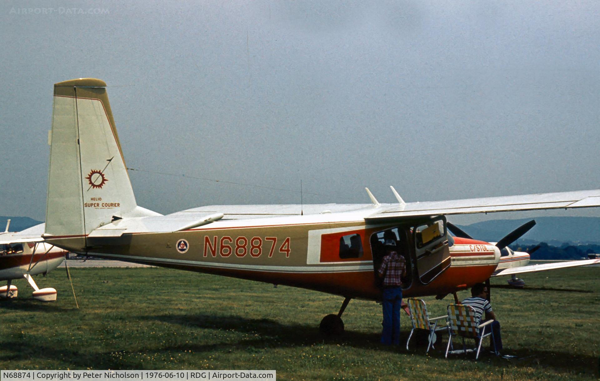 N68874, 1974 Helio HT-295 Super Courier C/N 1707, This Super Courier was a visitor to the 1976 Reading Airshow in Pennsylvania.