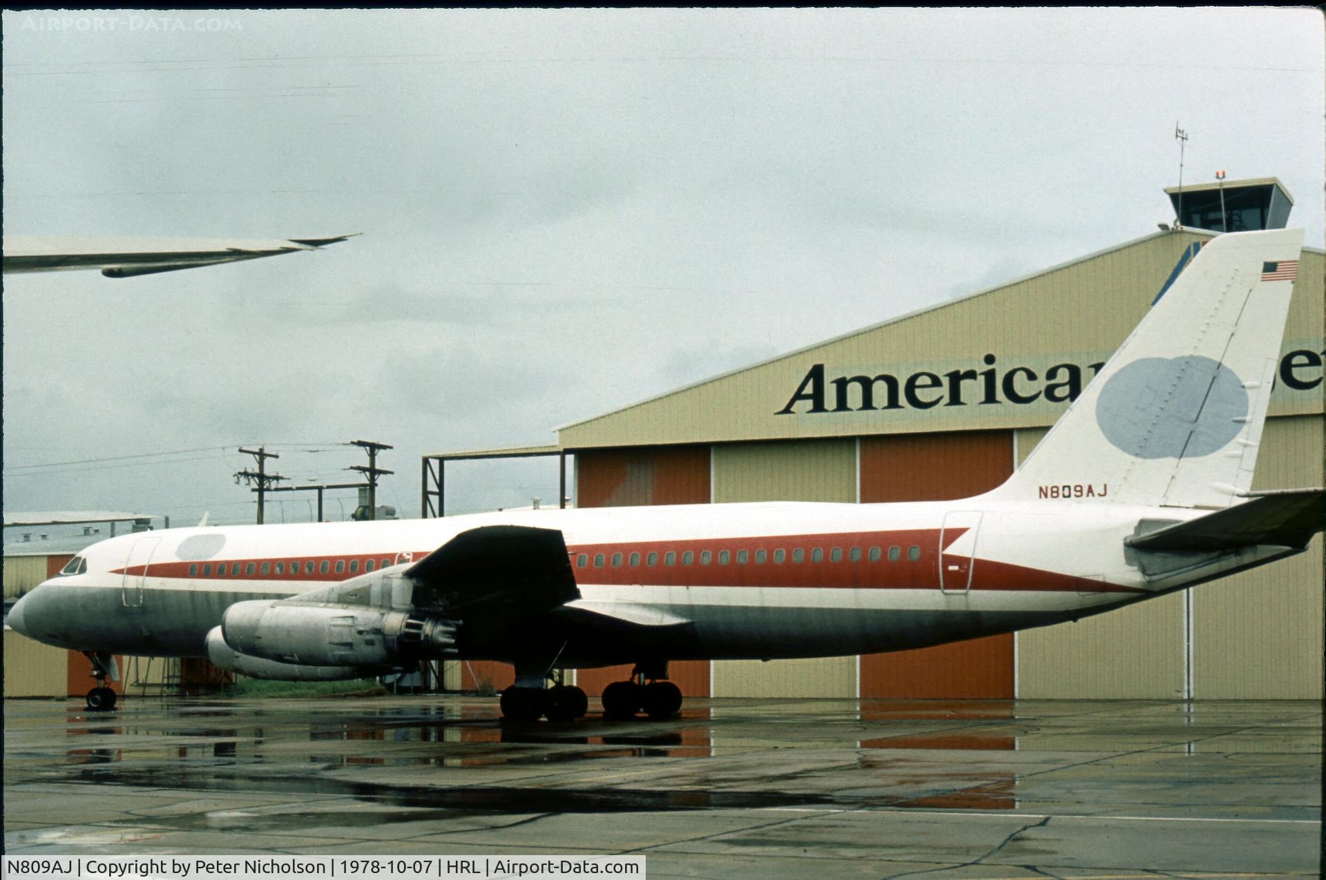 N809AJ, 1961 Convair CV-880-22 C/N 22-00-19, Ex TWA N814TW this aircraft was purchased by American Jet Industries in April 1978 and was seen stored at Harlingen later that year.