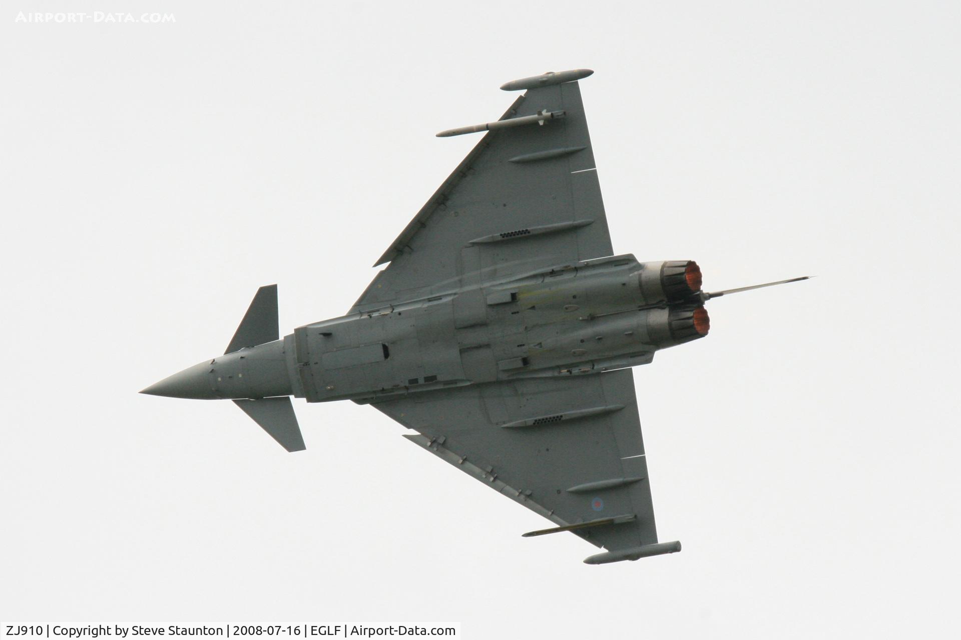ZJ910, 2007 Eurofighter EF-2000 Typhoon FGR4 C/N 0037/BS001, Taken at Farnborough Airshow on the Wednesday trade day, 16th July 2009