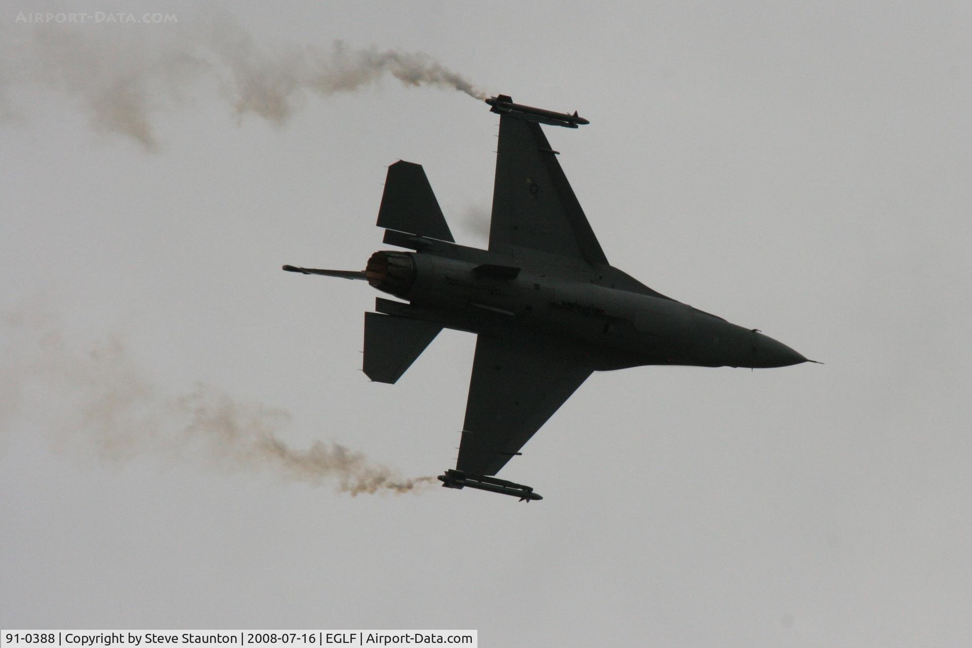 91-0388, 1991 General Dynamics F-16CJ Fighting Falcon C/N CC-86, Taken at Farnborough Airshow on the Wednesday trade day, 16th July 2009