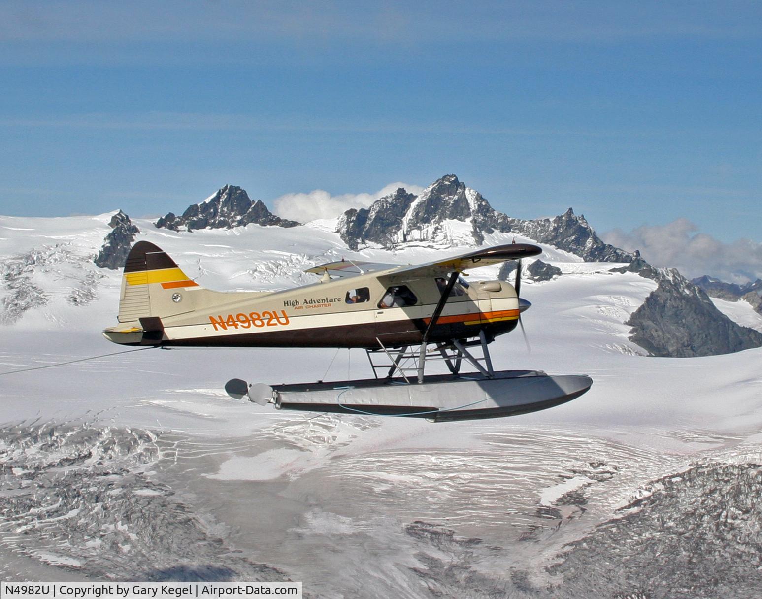 N4982U, 1956 De Havilland Canada DHC-2 Beaver Mk.I (L20A) C/N 904, N4982U Over Double Glacier   AK