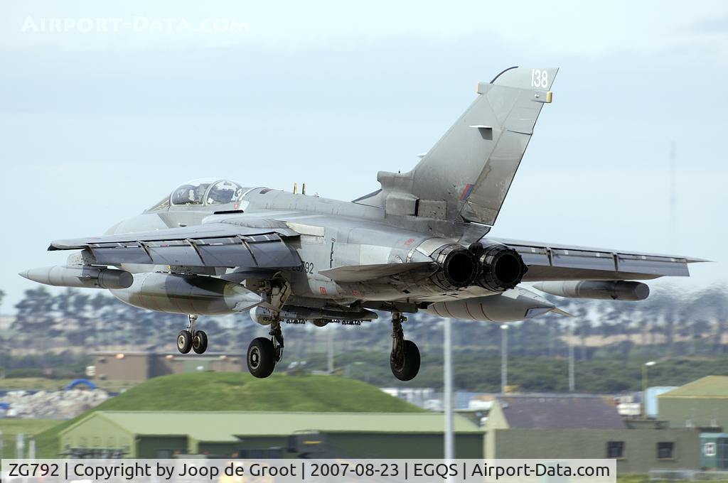 ZG792, 1992 Panavia Tornado GR.4 C/N 914/BS191/3455, From the top of the pillbox near the golf course landing shots get a great angle.