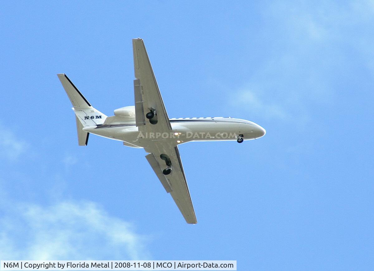N6M, 2008 Cessna 525B CitationJet CJ3 C/N 525B0256, NASCAR Driver #5 Mark Martin's private jet - possibly piloted by himself as he is a pilot making a short hop from his home at Spruce Creek 7FL6 to MCO