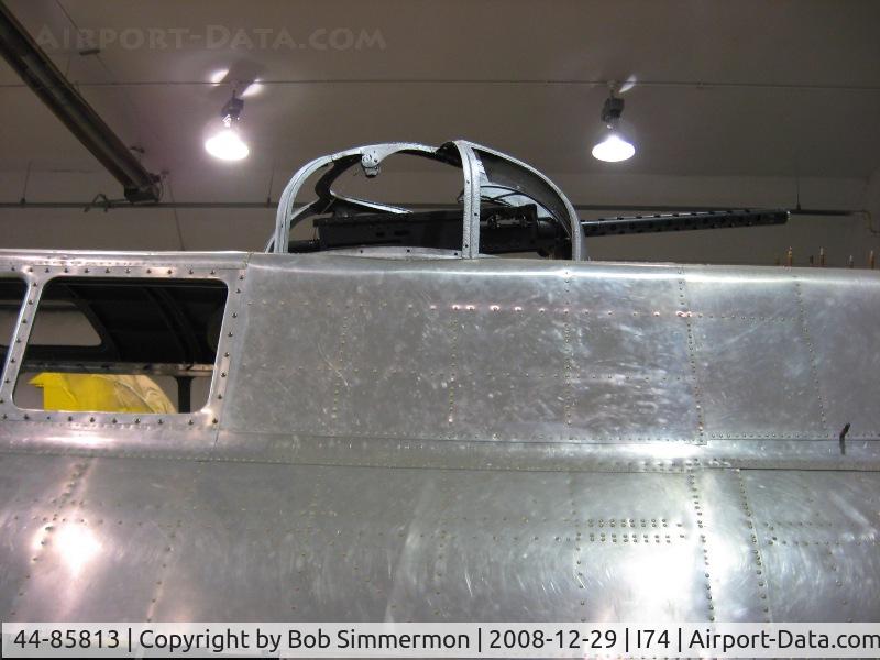 44-85813, 1944 Boeing B-17G Flying Fortress C/N 8722, Test fitting of unrestored top gun turret.