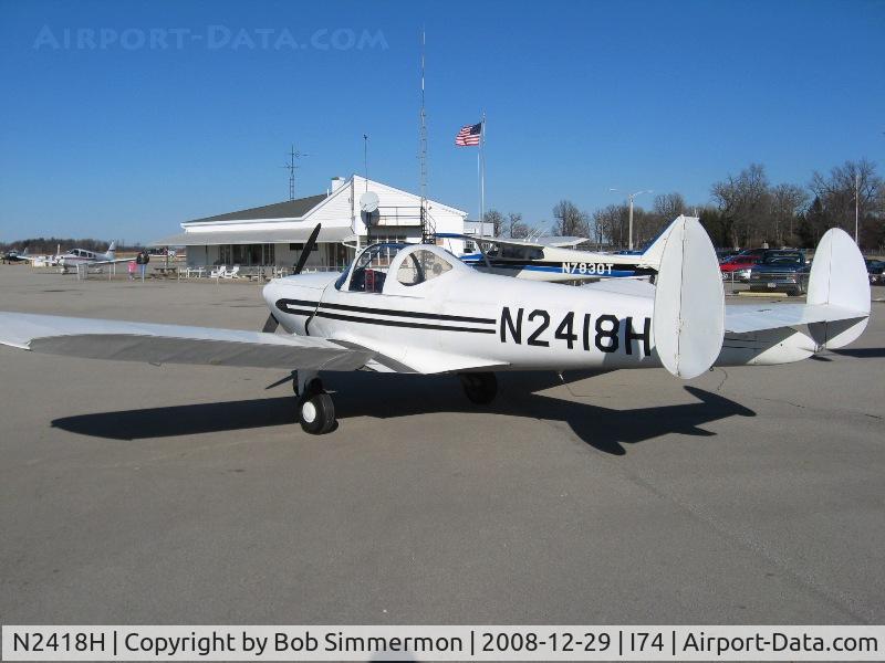 N2418H, 1946 Erco 415C Ercoupe C/N 3043, On the ramp at Urbana, Ohio