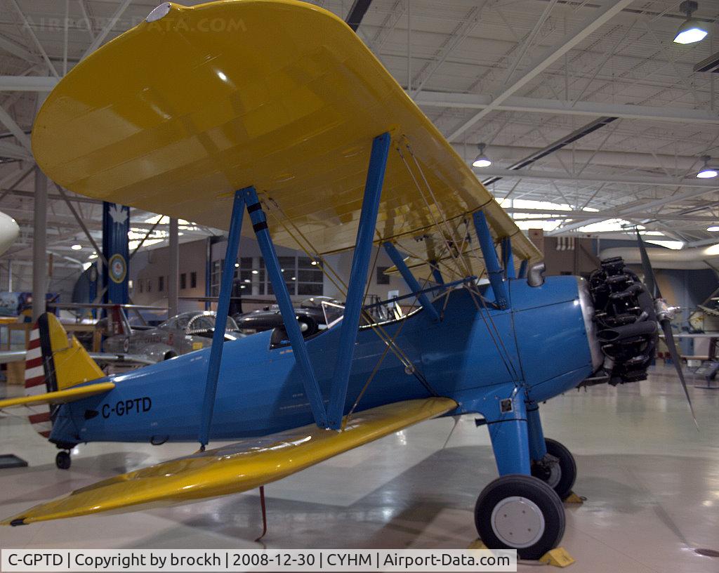 C-GPTD, 1943 Boeing A75 C/N 75-5315, taken inside the Canadian Warplane Heritage Museum