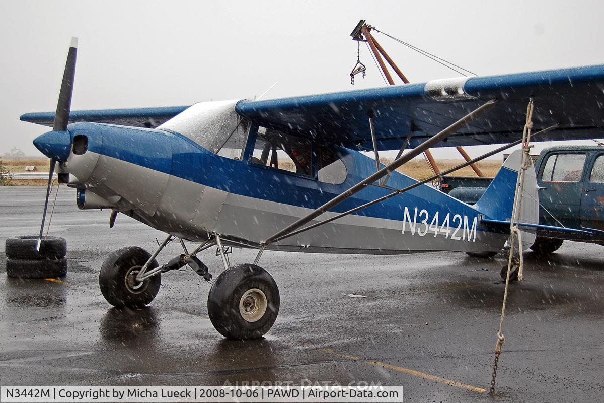 N3442M, 1947 Piper PA-12 Super Cruiser C/N 12-2283, Snow in Seward, Alaska