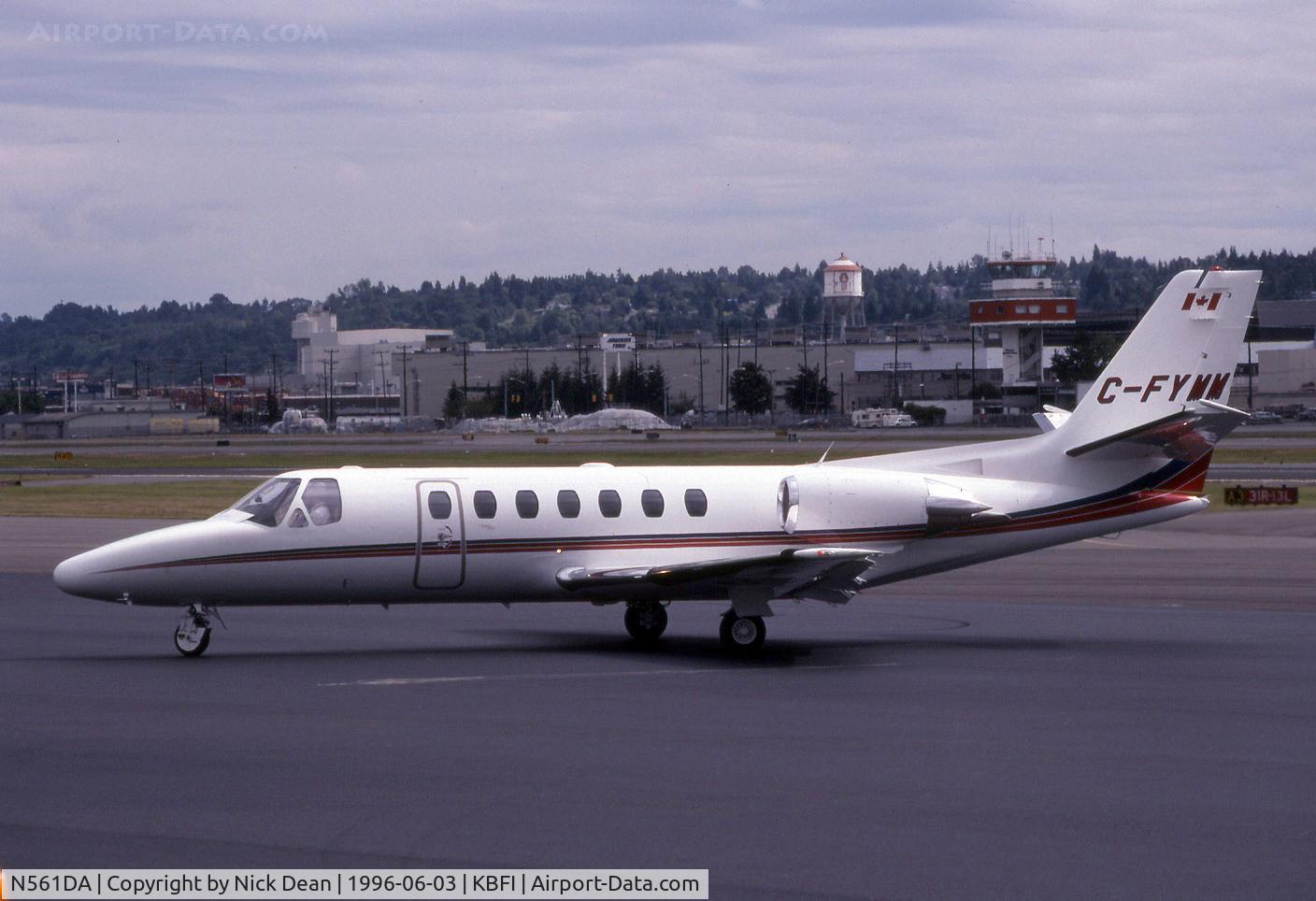 N561DA, 1995 Cessna 560 C/N 5600314, KBFI (Seen here as C-FYMM this airframe is currently registered N561DA as posted)