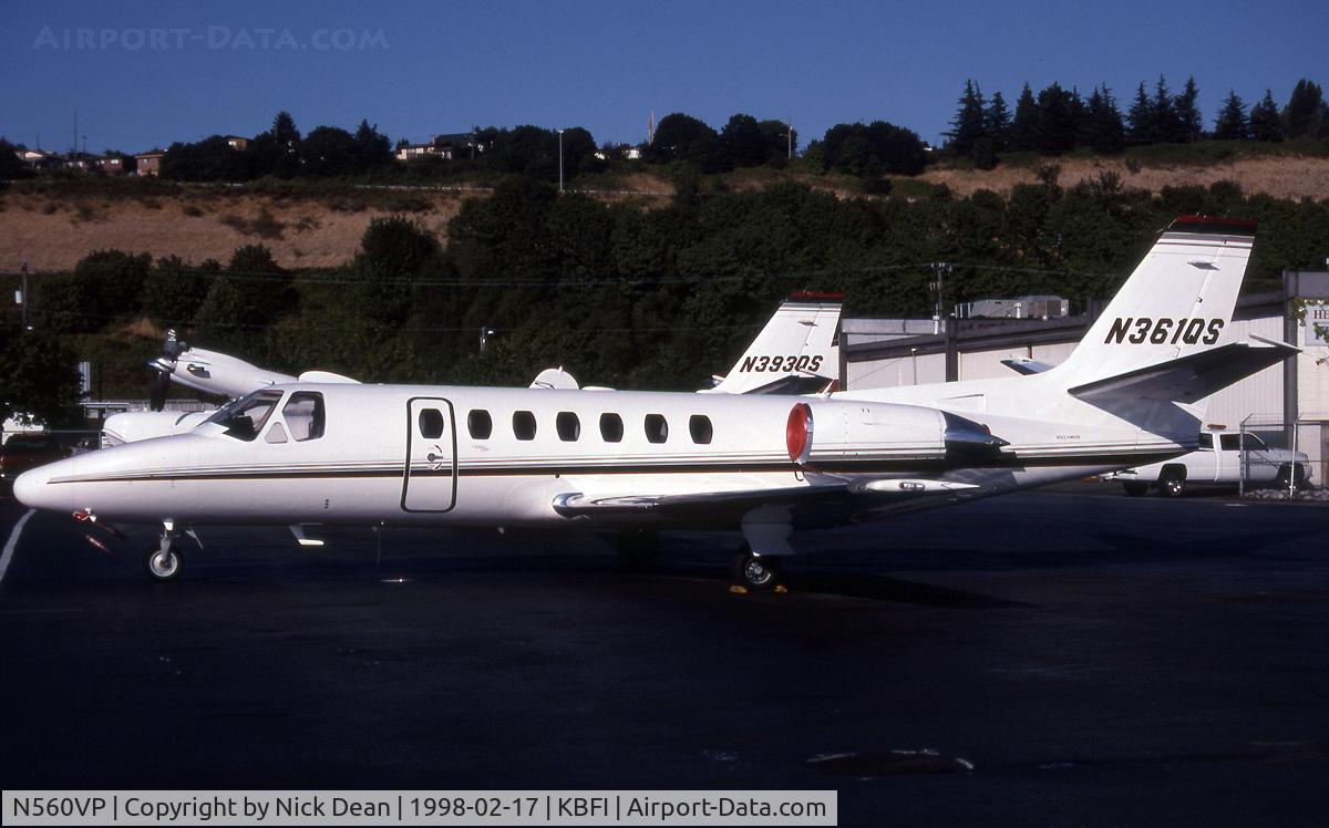 N560VP, 1996 Cessna 560 Citation Ultra C/N 560-0361, KBFI (Seen here as N361QS this airframe is now registered N560VP as posted)