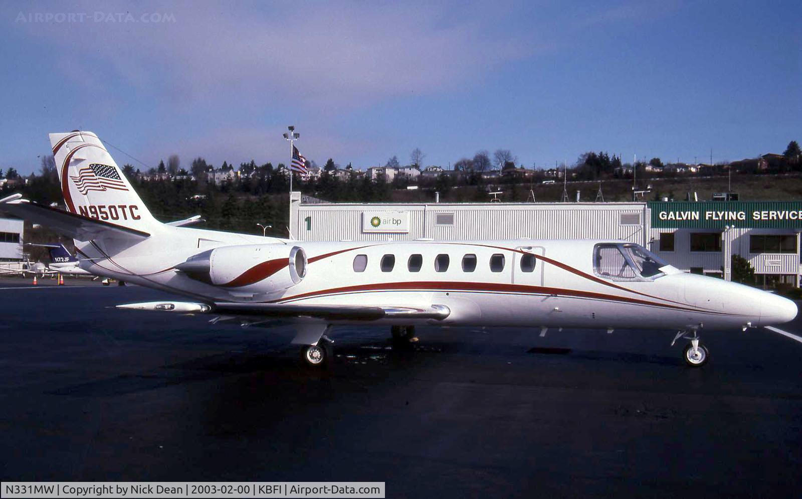 N331MW, 1996 Cessna 560 C/N 560-0384, KBFI (Seen here as N950TC this airframe is currently registered N331MW as posted)