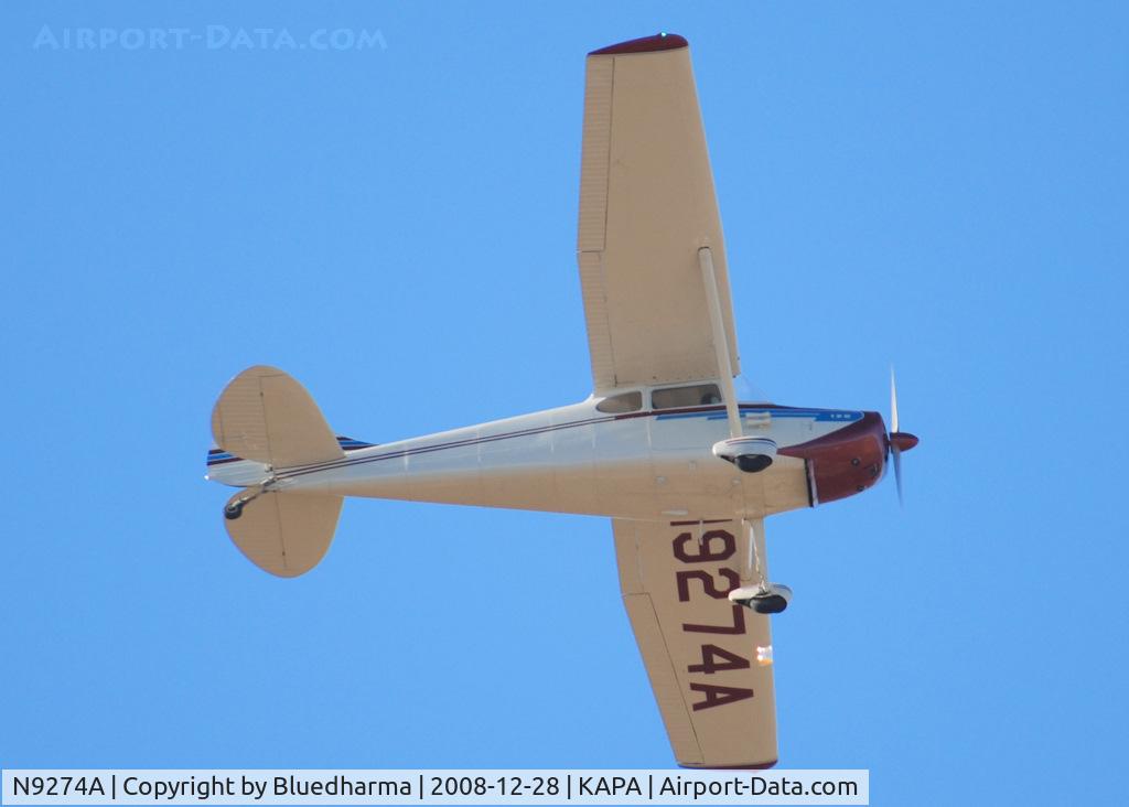 N9274A, 1949 Cessna 170A C/N 19035, Flying over APA.
