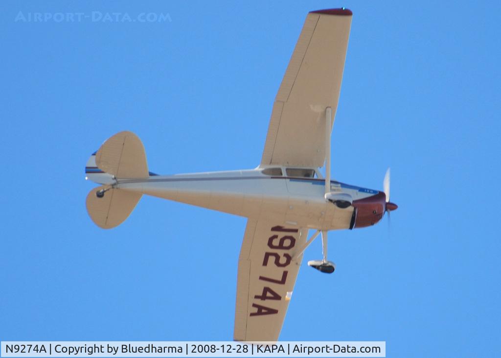 N9274A, 1949 Cessna 170A C/N 19035, Flying over APA.