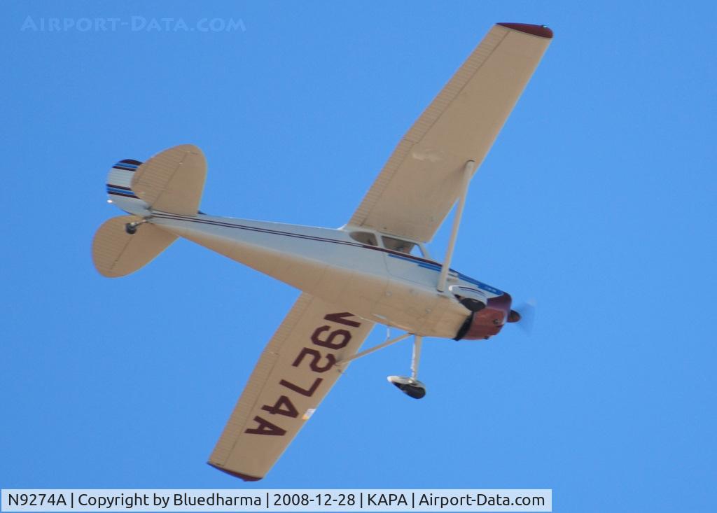 N9274A, 1949 Cessna 170A C/N 19035, Flying over APA.
