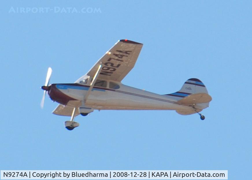 N9274A, 1949 Cessna 170A C/N 19035, Flying over APA.