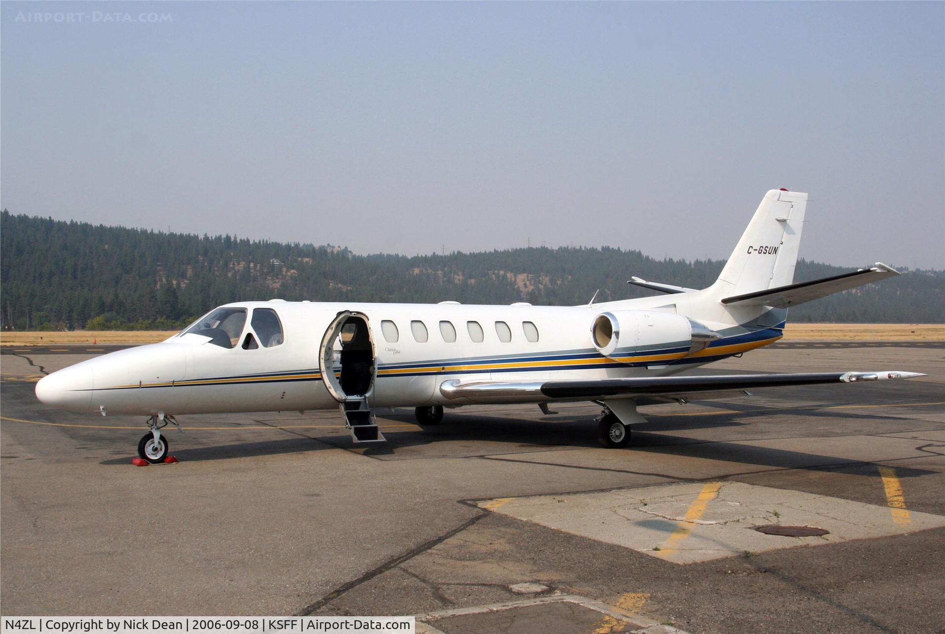 N4ZL, 1997 Cessna 560 Citation Ultra C/N 560-0448, KSFF (Seen here as C-GSUN this airframe is currently registered N4ZL as posted)