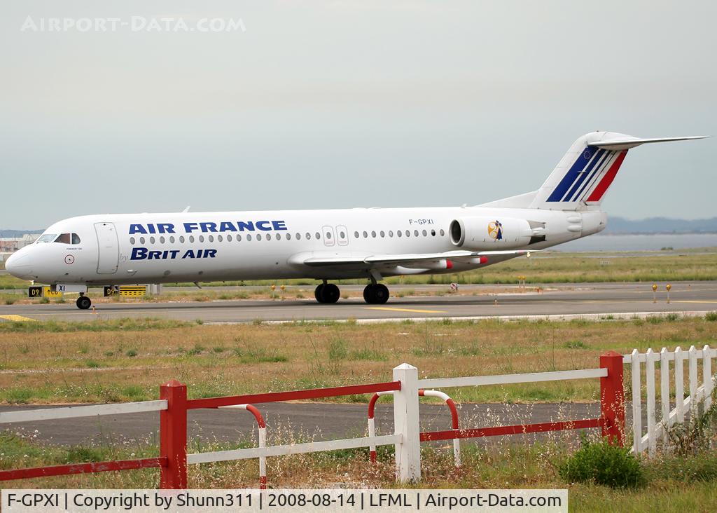 F-GPXI, 1994 Fokker 100 (F-28-0100) C/N 11503, Rolling holding point rwy 14R for departure