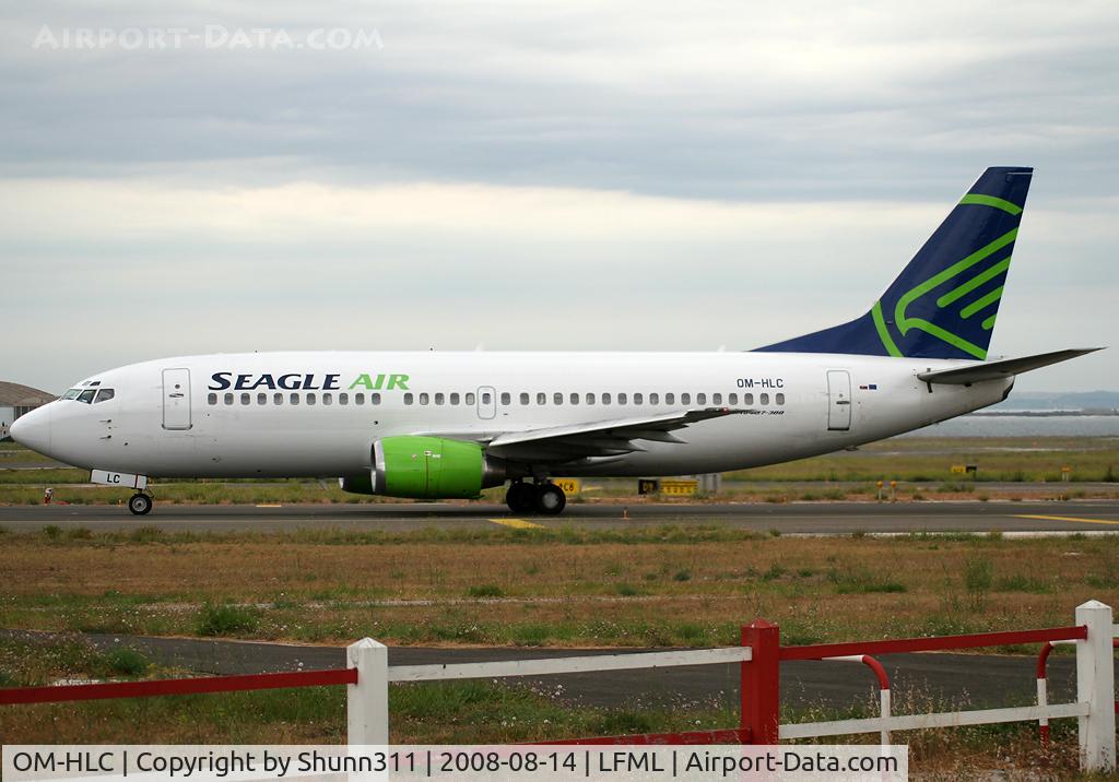 OM-HLC, 1991 Boeing 737-33A C/N 25119, Lining up rwy 14R for departure after a flight with OM Football Team on board