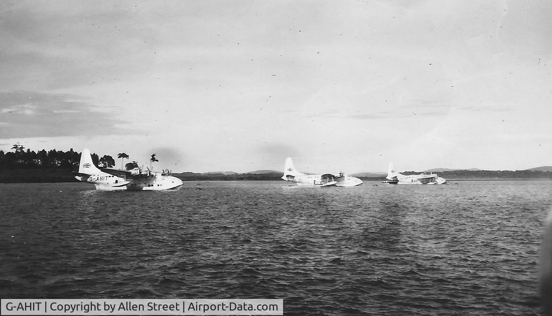 G-AHIT, Short S45 Solent 3 C/N S.1306, Seen at anchor at Vaal Dam, South Africa c1946 - taken by my late Father who was a B.O.A.C engineer