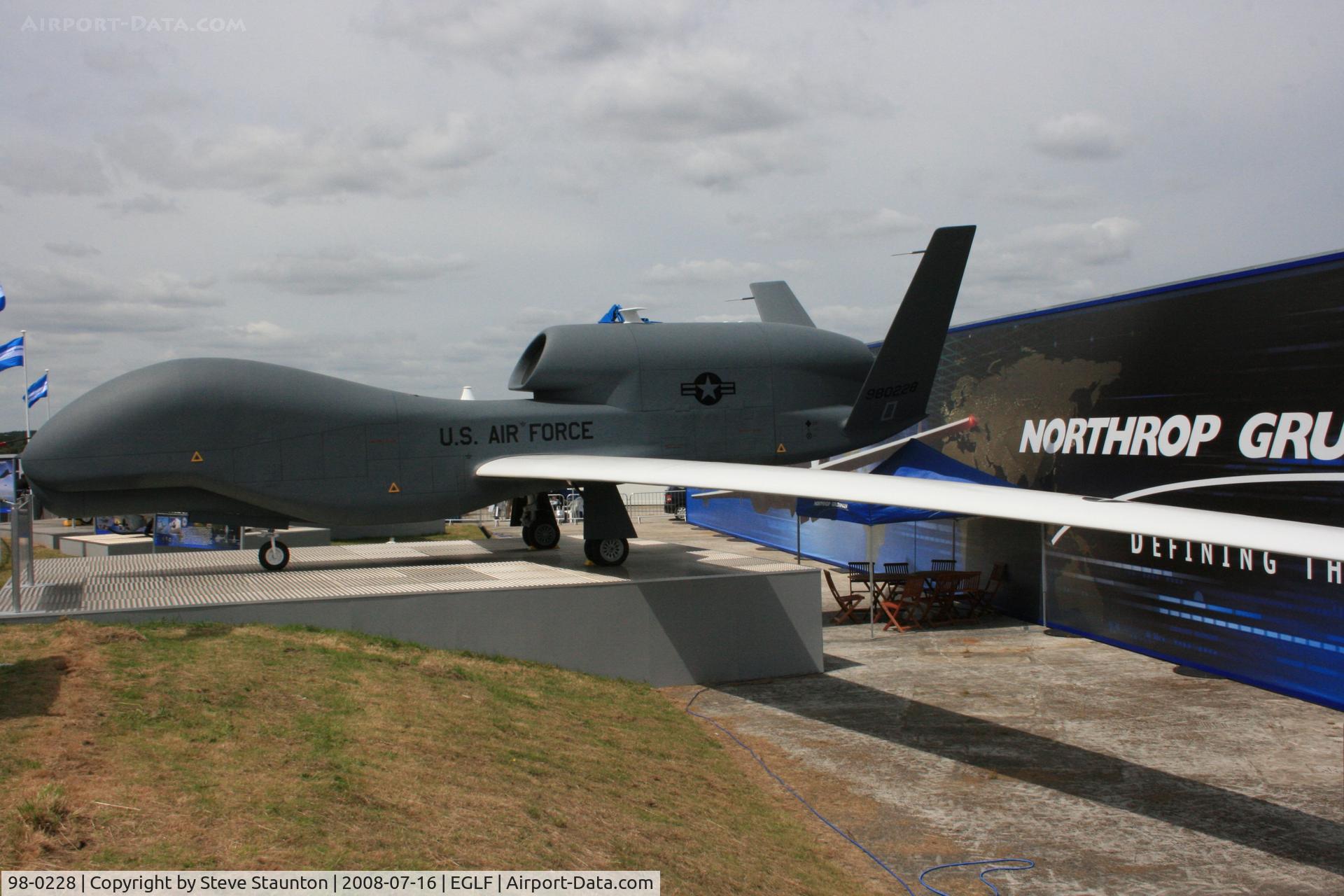 98-0228, 1998 Northrop Grumman RQ-4 Global Hawk C/N Not found 98-0228, Taken at Farnborough Airshow on the Wednesday trade day, 16th July 2009