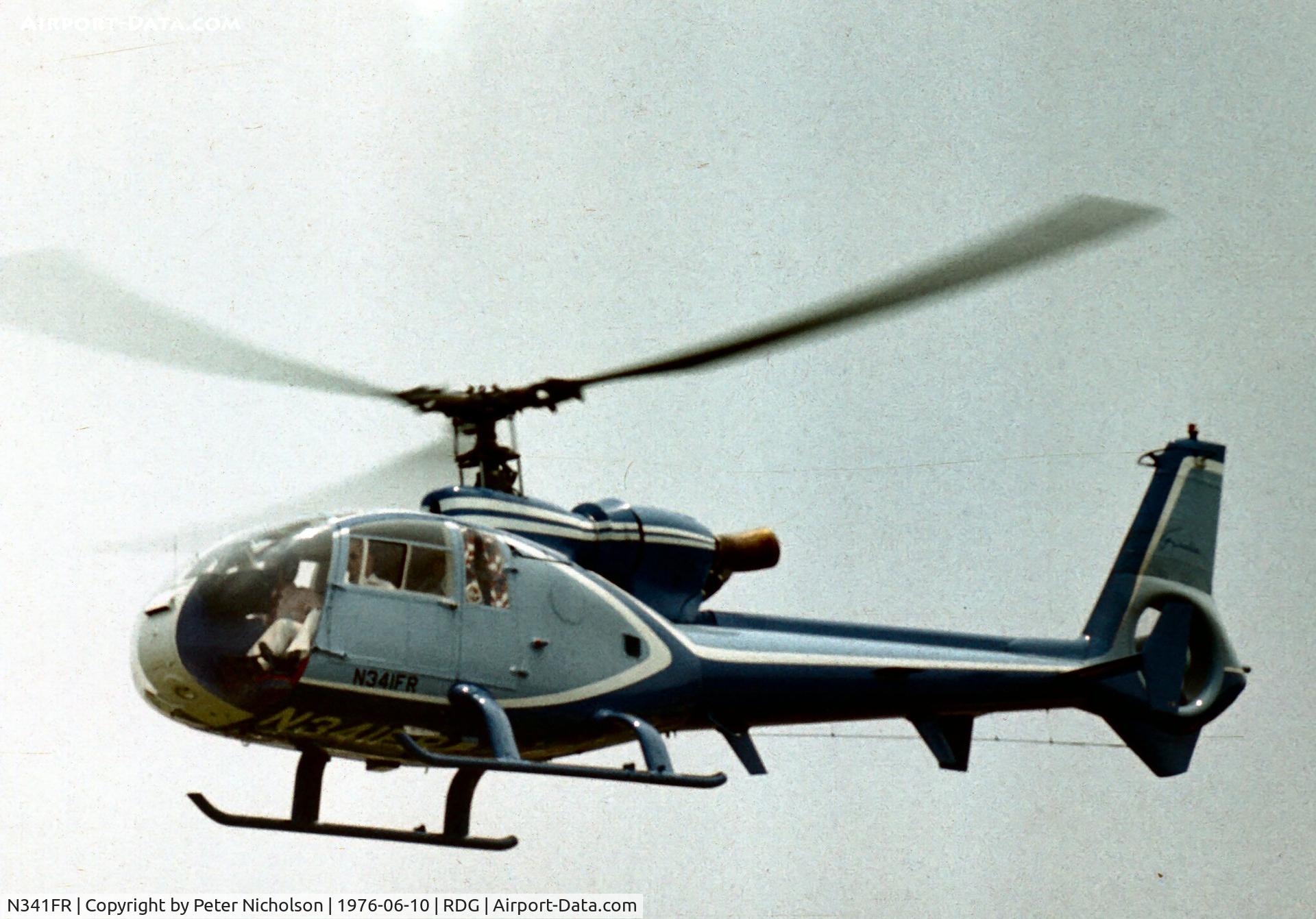 N341FR, Aerospatiale SA-341G Gazelle C/N 1250, Aerospatiale Helicopter Corpn displayed this helicopter at the 1976 and 1977 Reading Airshows