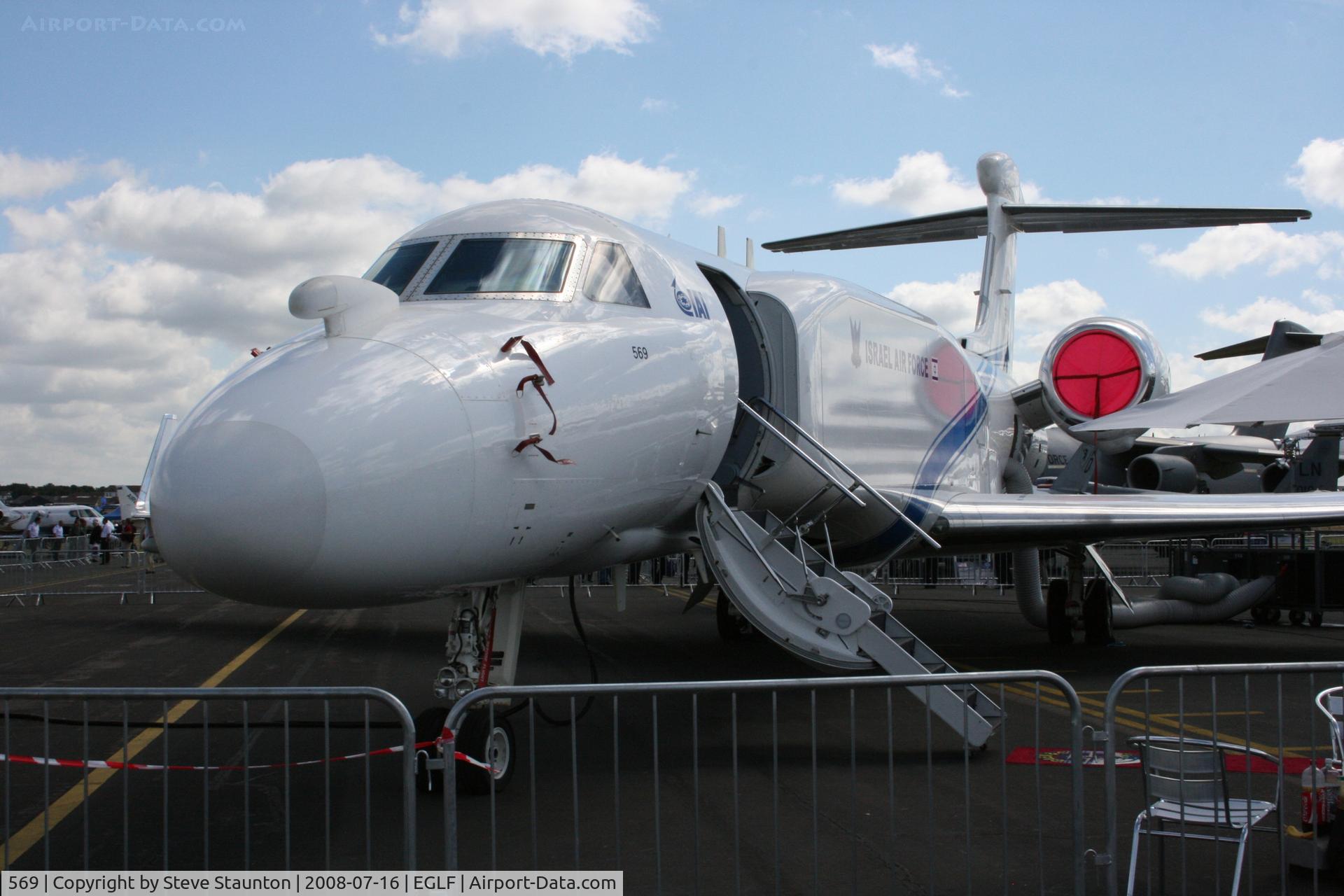 569, 2005 Gulfstream Aerospace GV SP (G550) Eitam C/N 5069, Taken at Farnborough Airshow on the Wednesday trade day, 16th July 2009